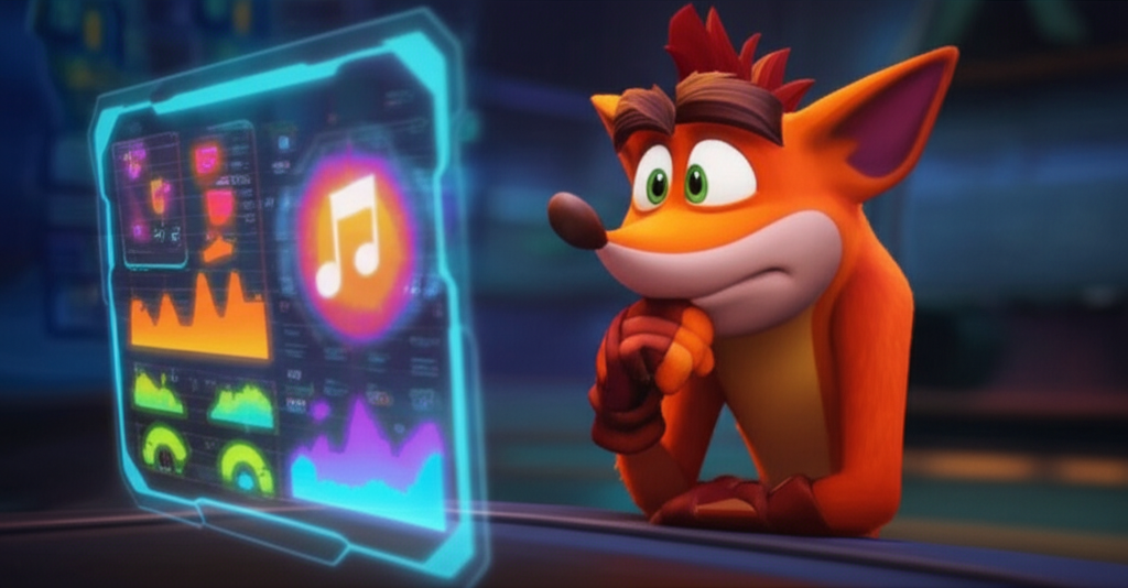 Crash Bandicoot analyzing data